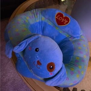 Blue Plush Puppy sit me up with Love Heart